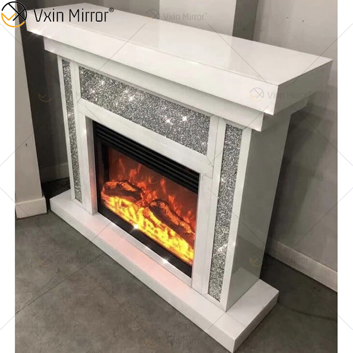 crushed diamond tv unit with fire وحدة تلفزيون الماس المسحوق مع النار