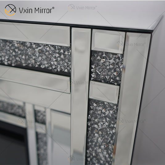 mirror fireplace insert Inserção de lareira espelhada