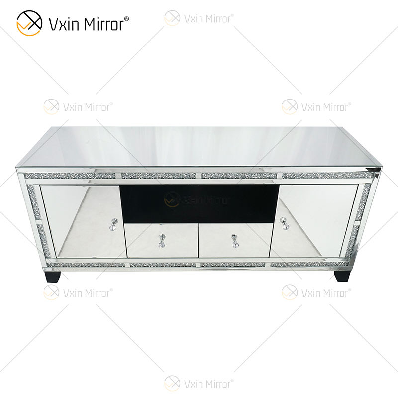 mirrored glass tv stand suporte de TV de vidro espelhado