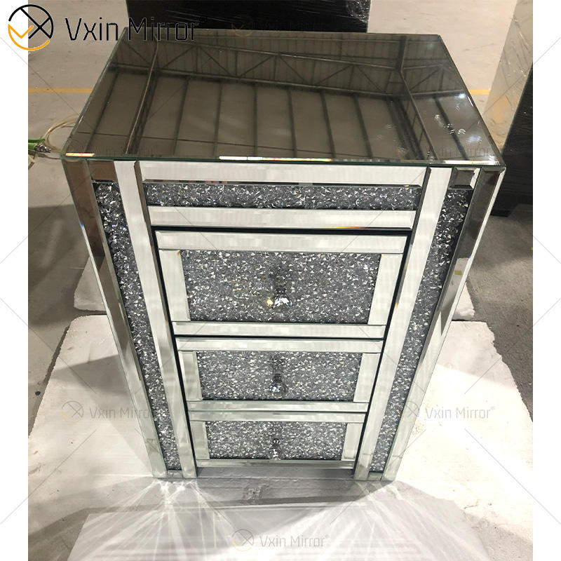 mirrored bed side tables зеркальные столы боковых кроватей