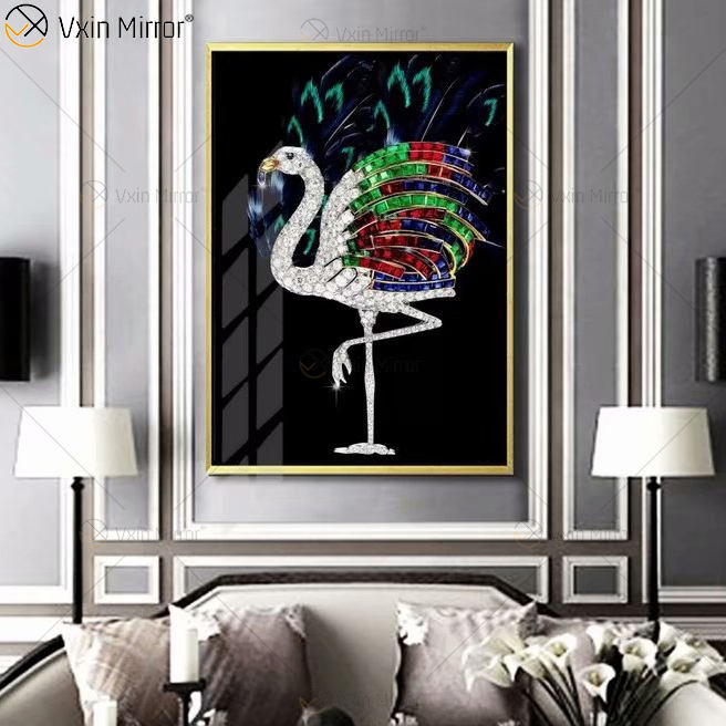 crystal effect skull mirrored wall art crânio de cristal crânio espelhado arte de parede