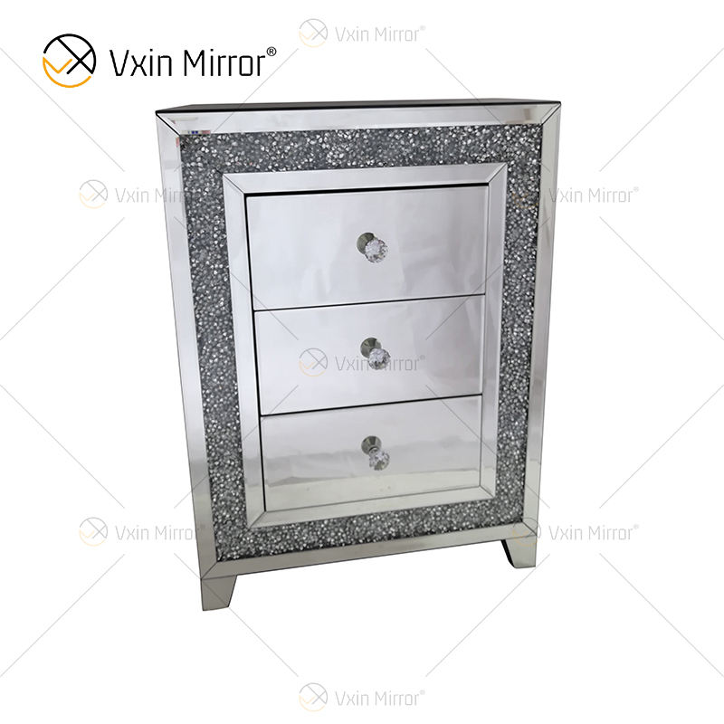 mirror glass nightstand Minça de vidro espelhado