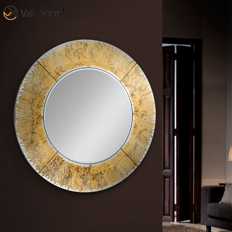 gold accent wall mirror goldener Akzentwandspiegel
