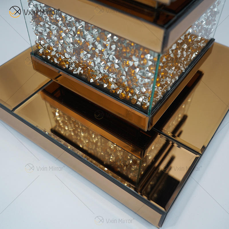 round mirror top side table mesa lateral redonda do espelho