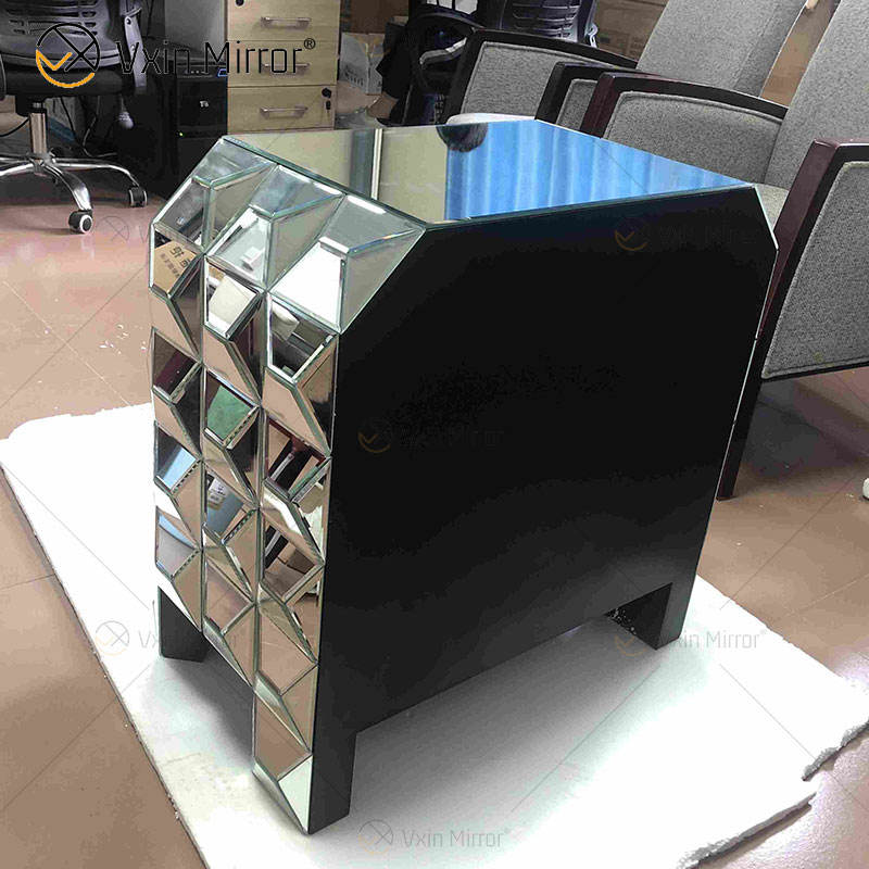 glass mirror side table mesa auxiliar de espejo de vidrio