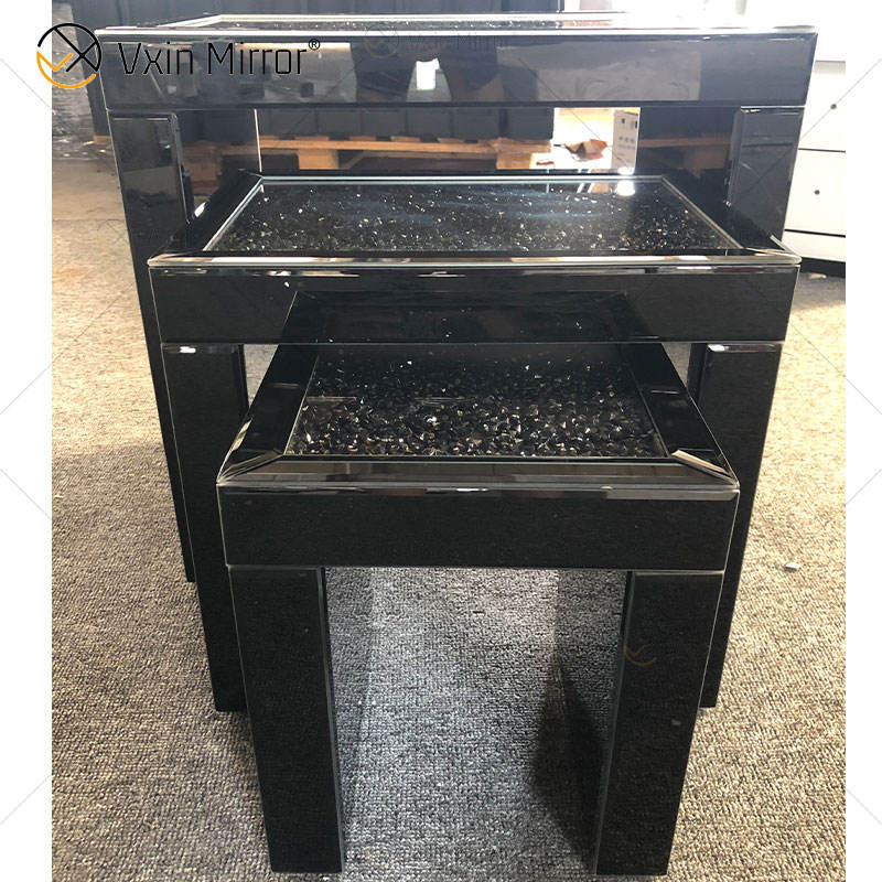 mirroed side table mesa lateral de espejo