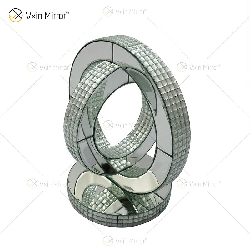 mirrored glass side table mesa lateral de vidrio espejo