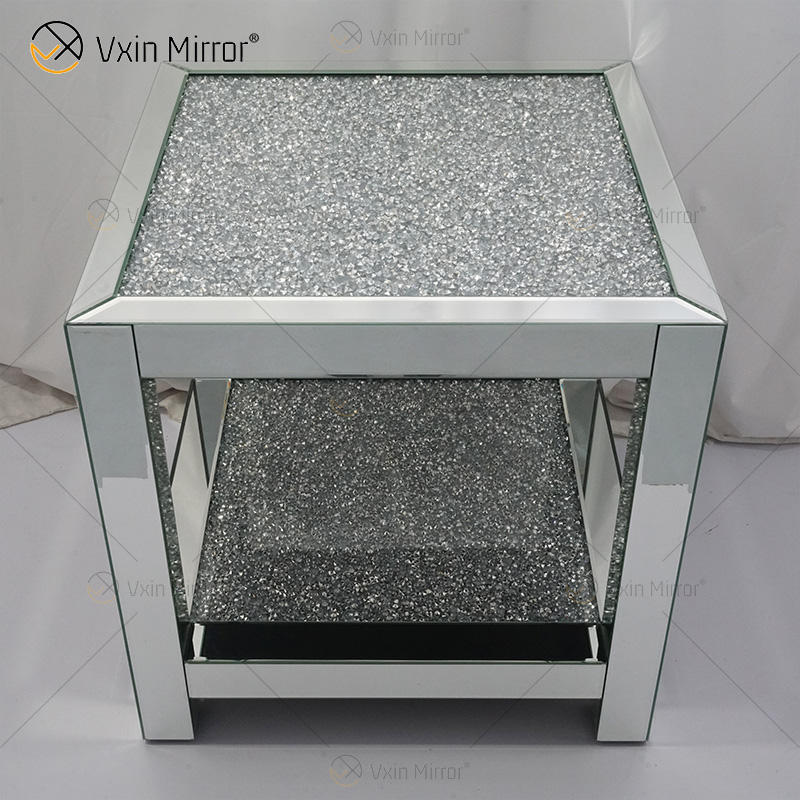 silver mirrored coffee table mesa de café espelhada prateada
