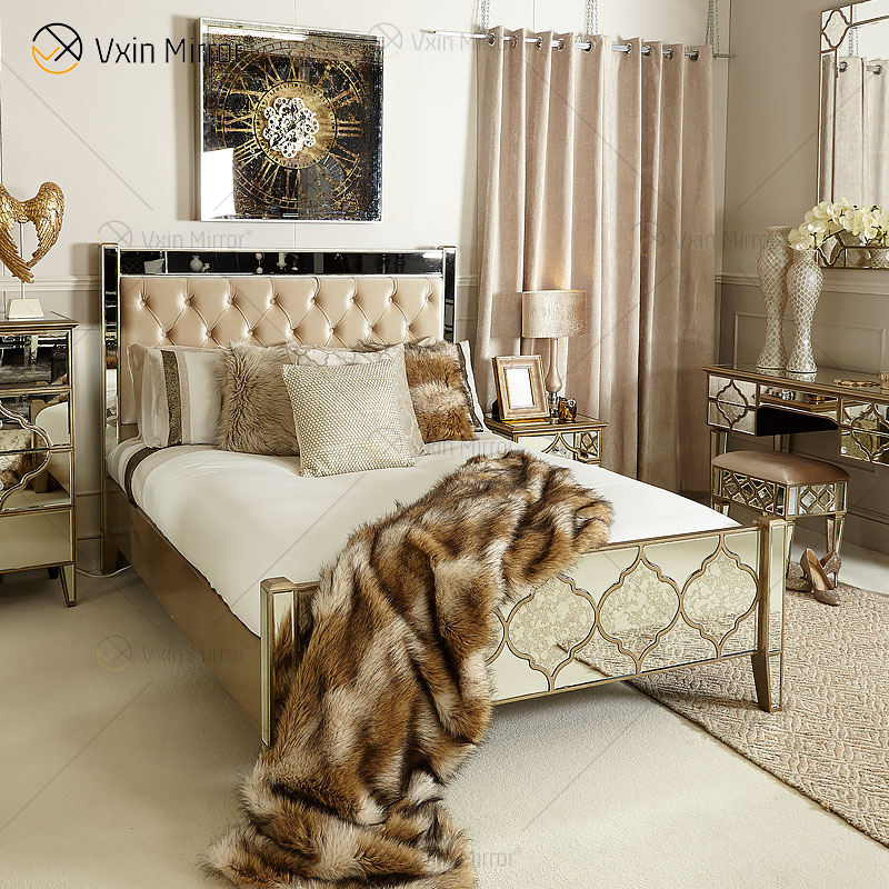 mirrored bedroom set juego de dormitorio reflejado