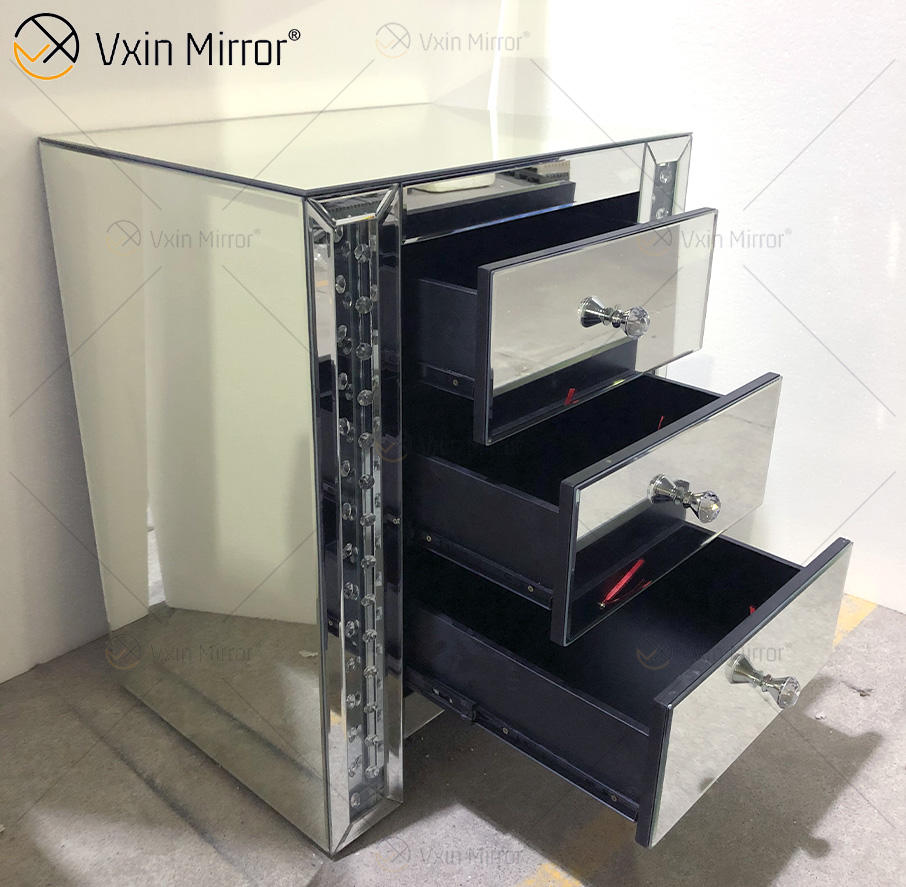 mirrored end table mesa de fin