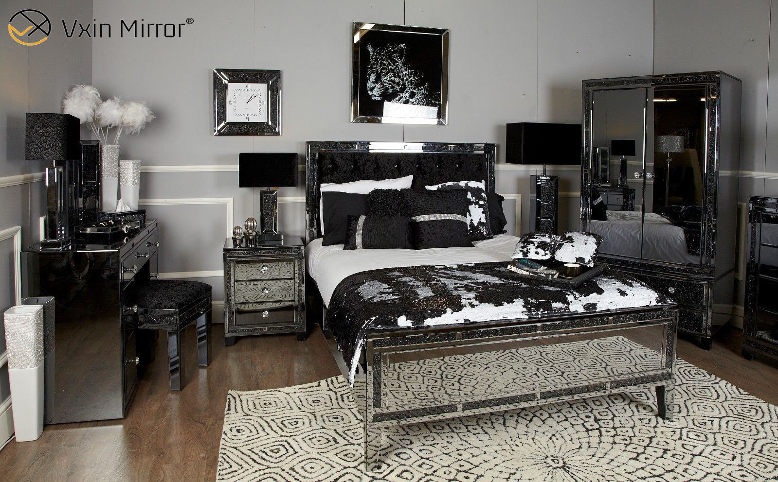 mirror queen headboard cabecera de la reina espejo
