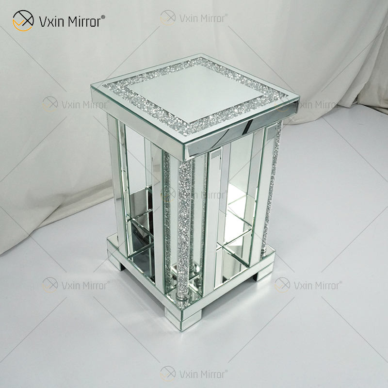 mirrored round end table Gespiegelter Runde Endtisch