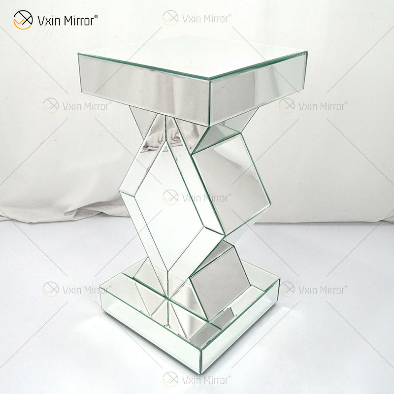 mirrored glass end table mesa final espelhada de vidro
