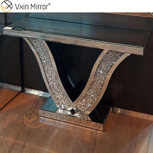 mirrored console with drawers console espelhado com gavetas