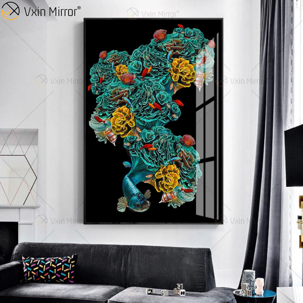 crystal art cow wrapped canvas painting print wall art decor Crystal Art Cow Canvas embrulhada Pintura Decoração de arte de parede de impressão