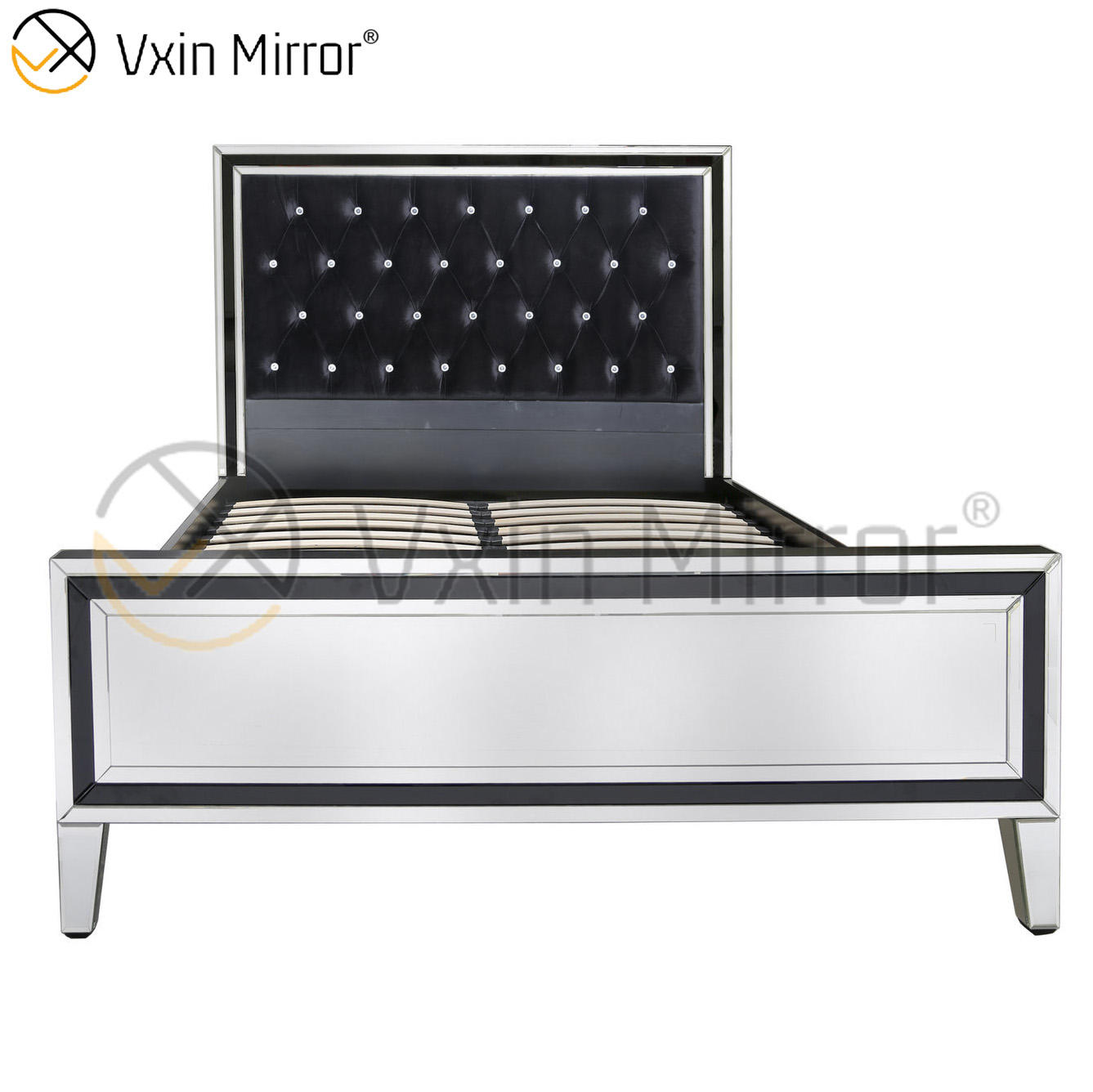 mirrored king size bedroom set Juego de dormitorio de tamaño real con espejo