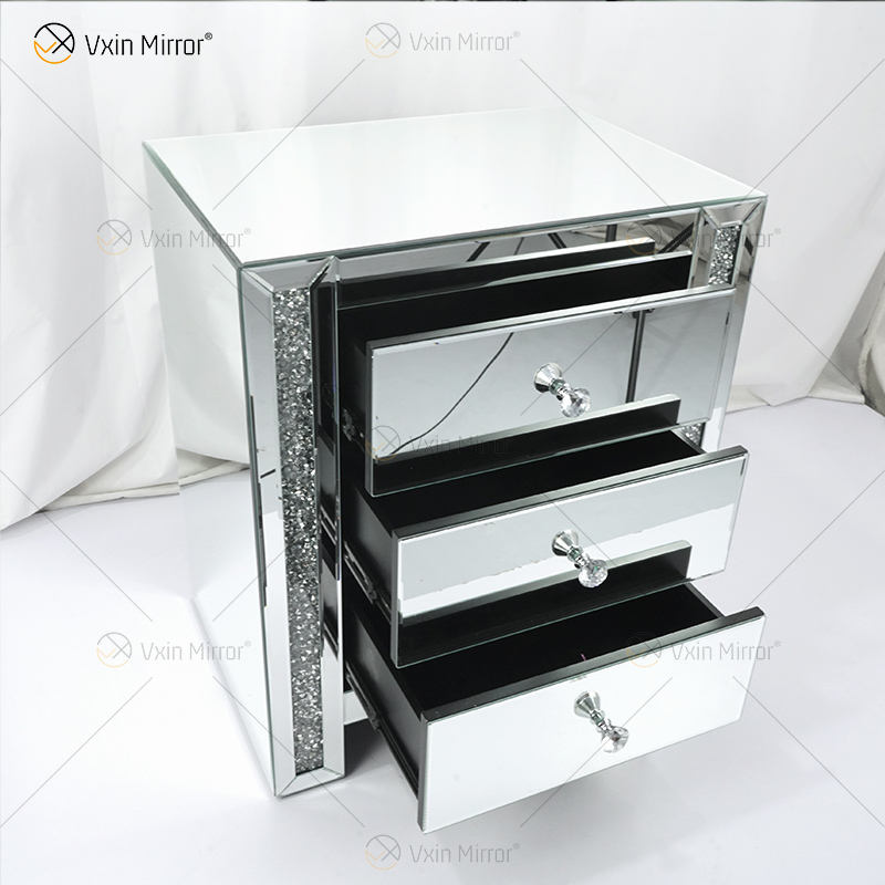 houzz mirrored nightstand Houzz reflejó la mesita de noche