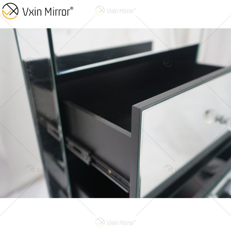 champagne mirrored nightstand Шампанское зеркальное тумбочка