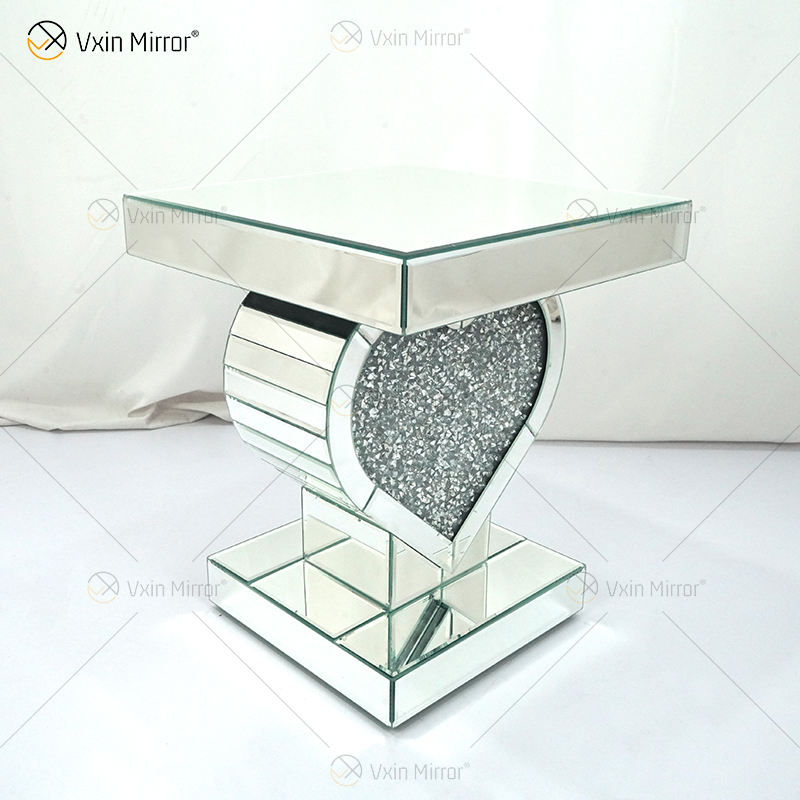 mirrored round end table Gespiegelter Runde Endtisch