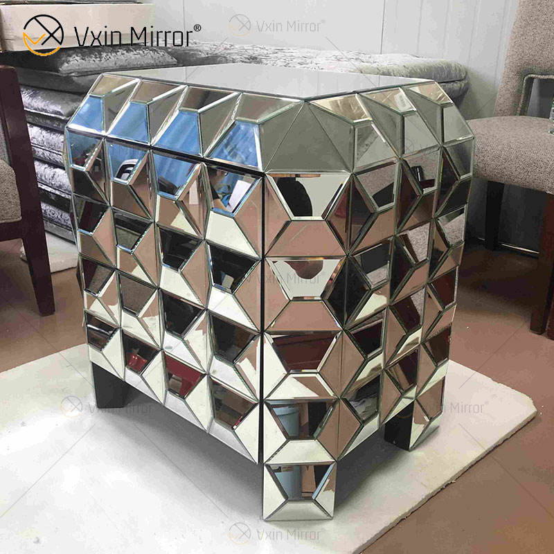 gold mirror side table mesa auxiliar del espejo de oro