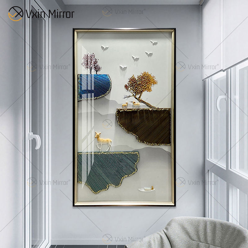 floating crystal skull mirrored wall art Schwimmender Kristallschädel Spiegelte Wandkunst