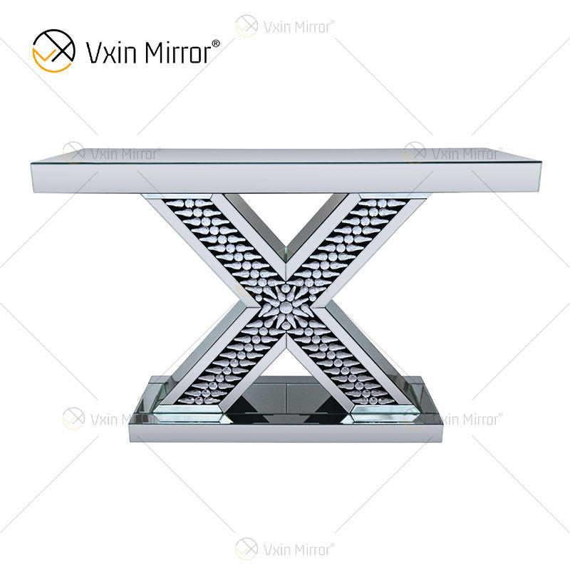 mirrored console table with drawers Spiegelte Konsolentisch mit Schubladen