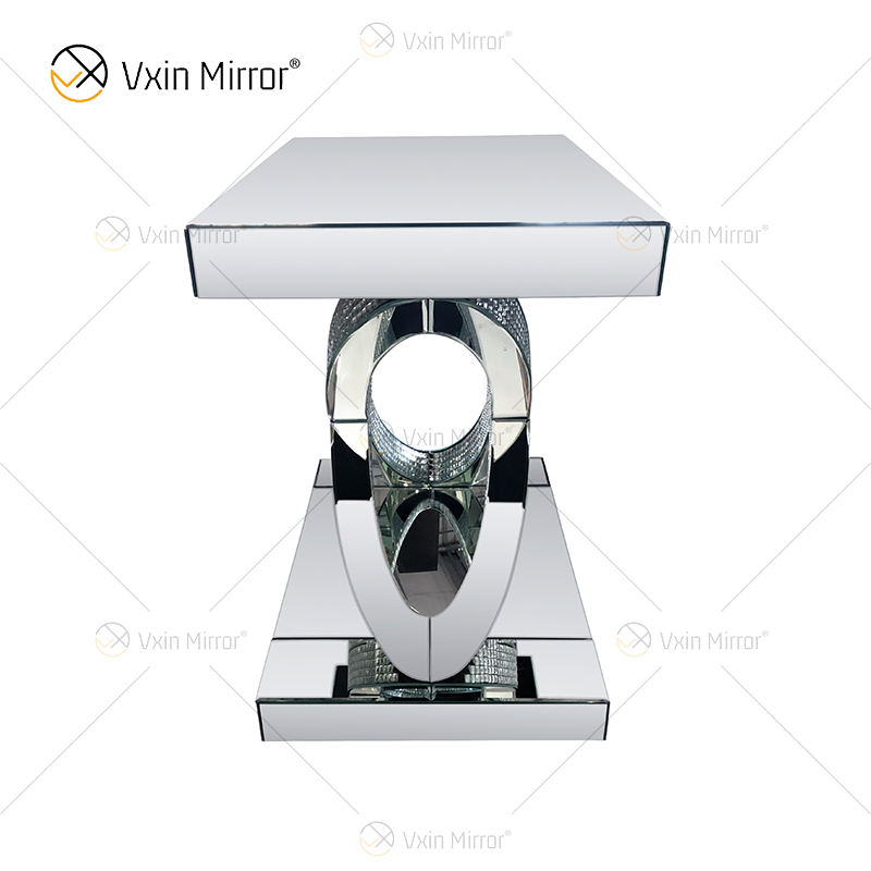 mirrored end table mesa de fin