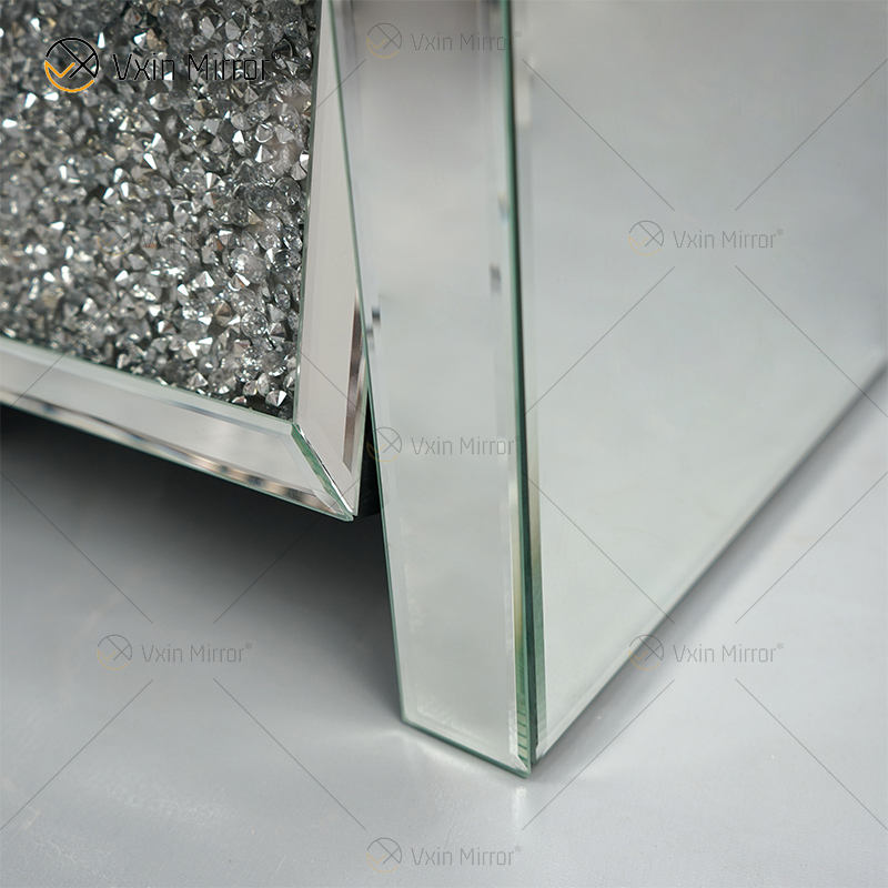 glass top nightstand with drawer mesita de noche de vidrio con cajón