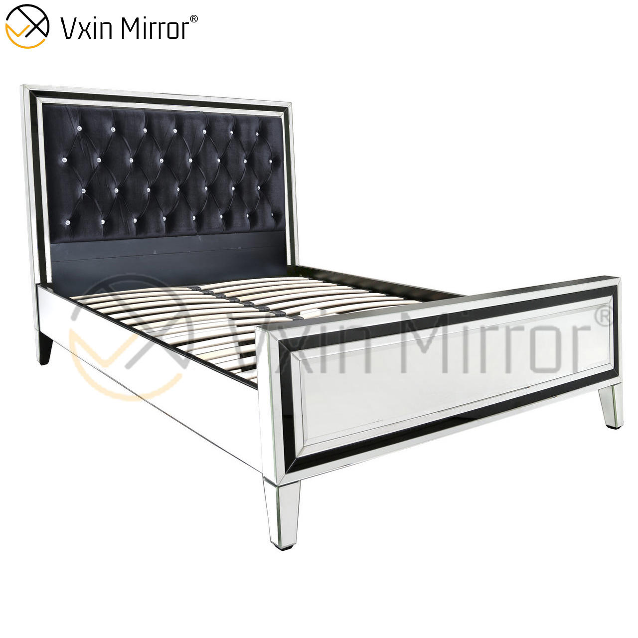 mirrored queen headboard cabecera de reina reflejada
