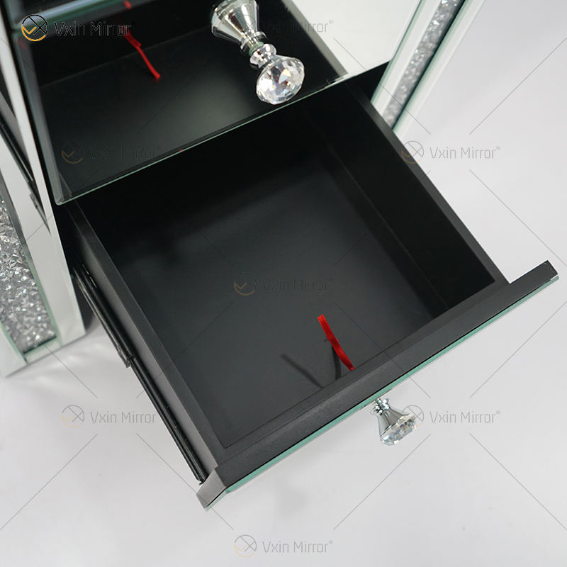 1drawer mirrored bedside table 1 Drawer Mesa de noche reflejada