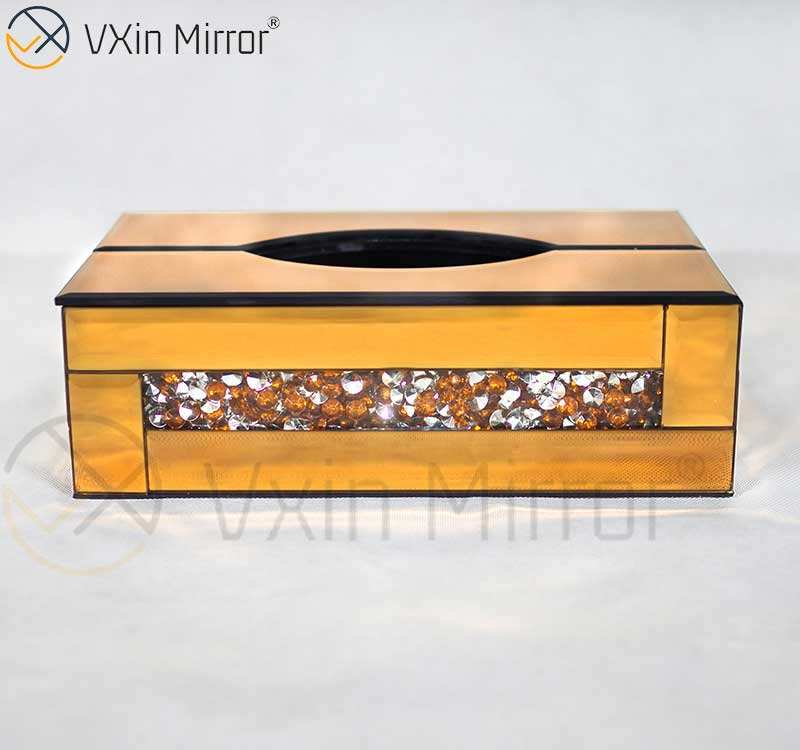 Diamond Tissue Box Mirror Espelho de caixa de lenços de papel de diamante