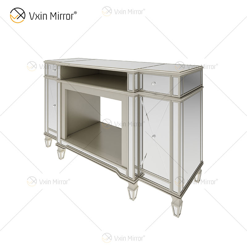 mirrored tv cabinet Зеркальный телевизионный шкаф