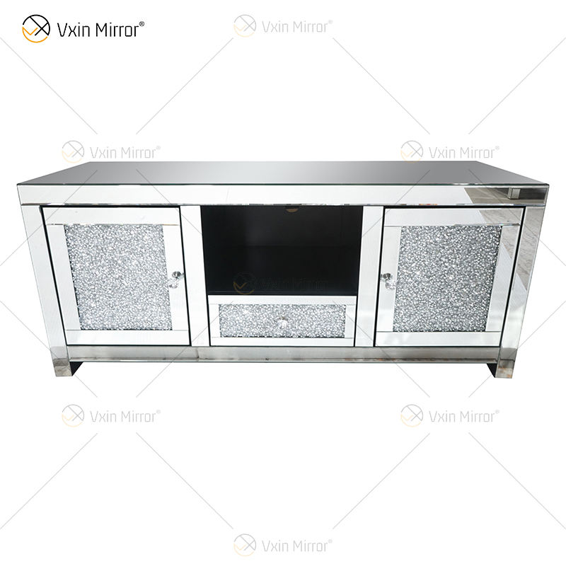 mirrored floating tv stand Зеркальная плавающая телевизионная подставка