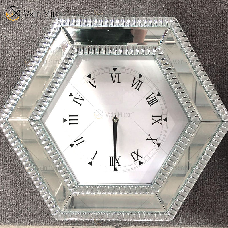 mirrored clocks wall Зеркальные часы стена