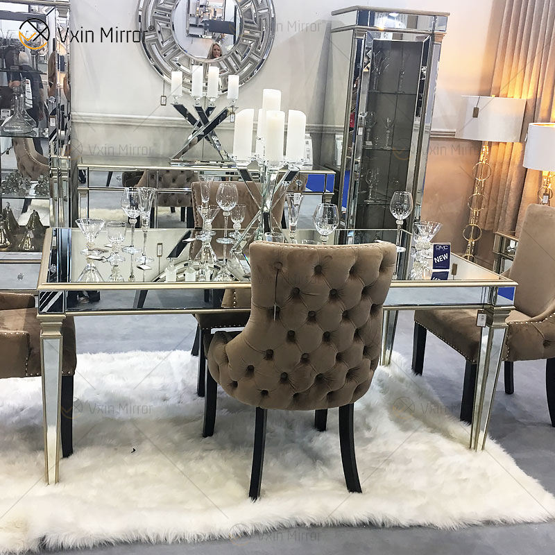 dining table mirrored mesa de comedor reflejada