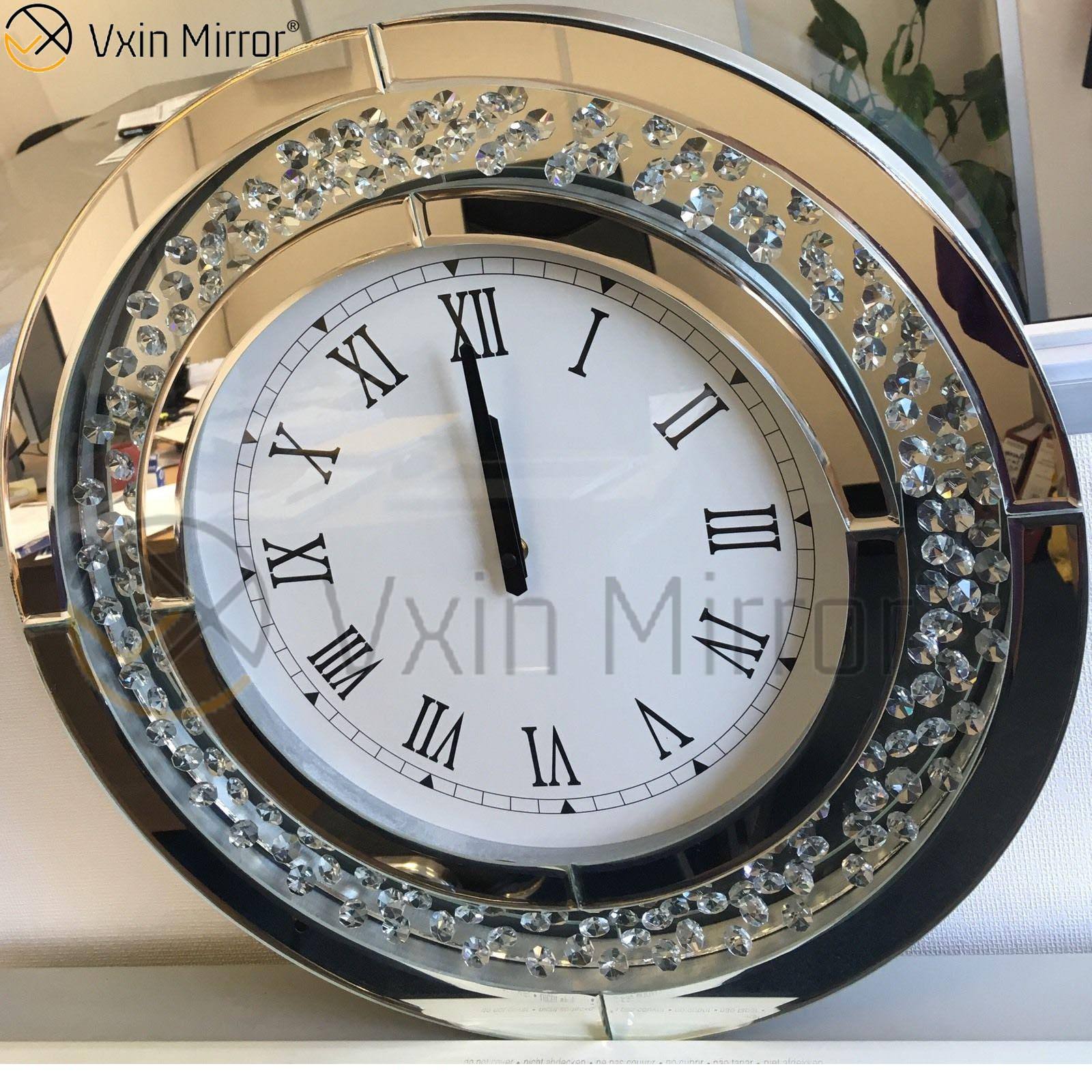 wall mirror clock настенные зеркальные часы
