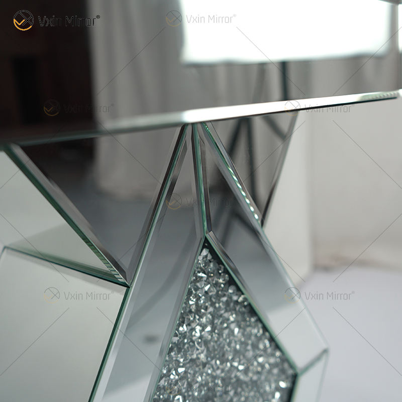 mirrored glass side table mesa lateral de vidro espelhado