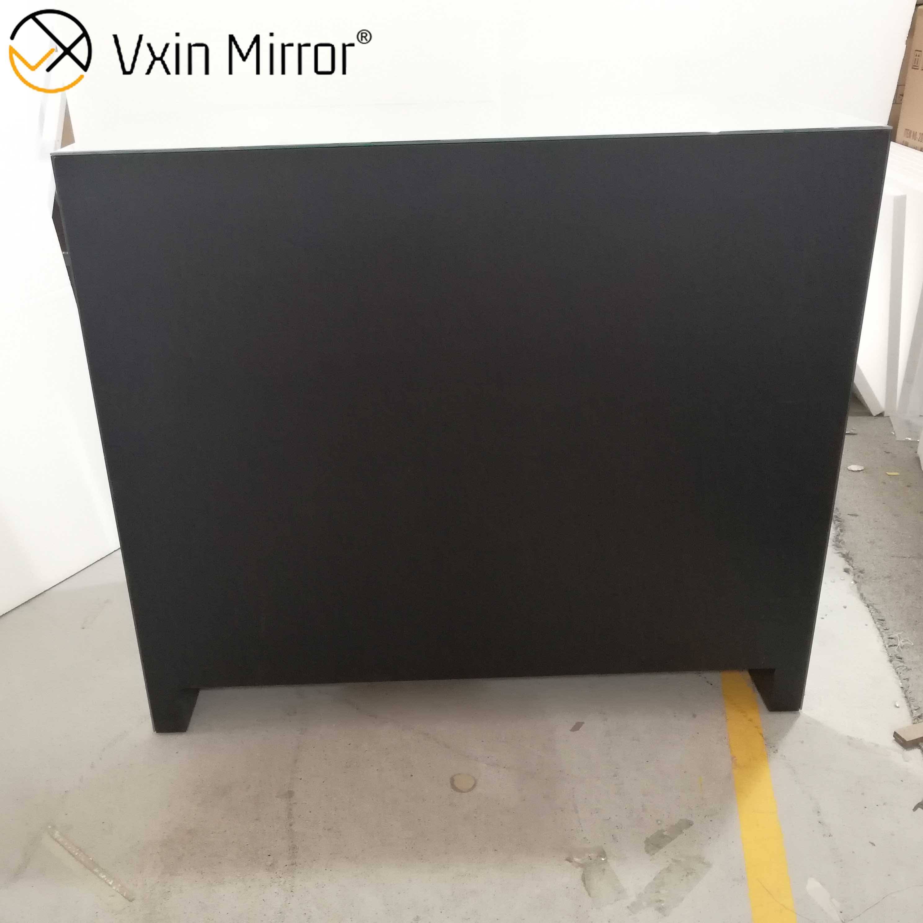 black mirror nightstand mesa de cabeceira preta do espelho