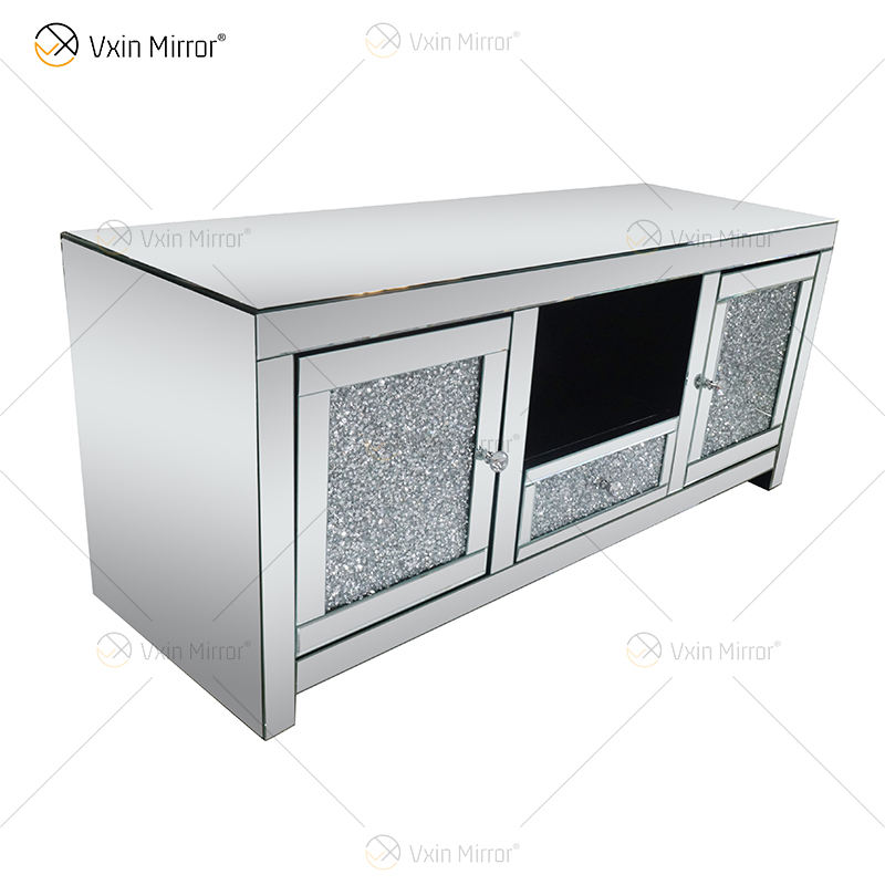 mirrored tv console with fireplace зеркальная телевизионная консоль с камином
