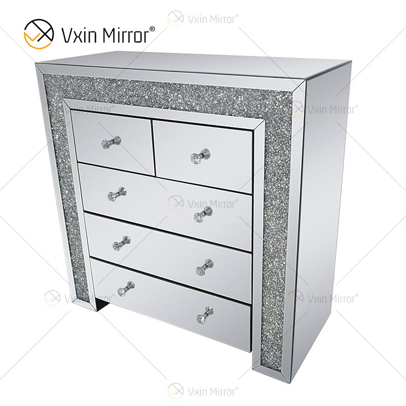 mirrored bed side table зеркальный боковой стол