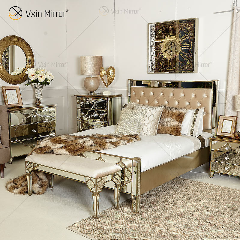 mirrored bedroom set king rey de la habitación reflejada