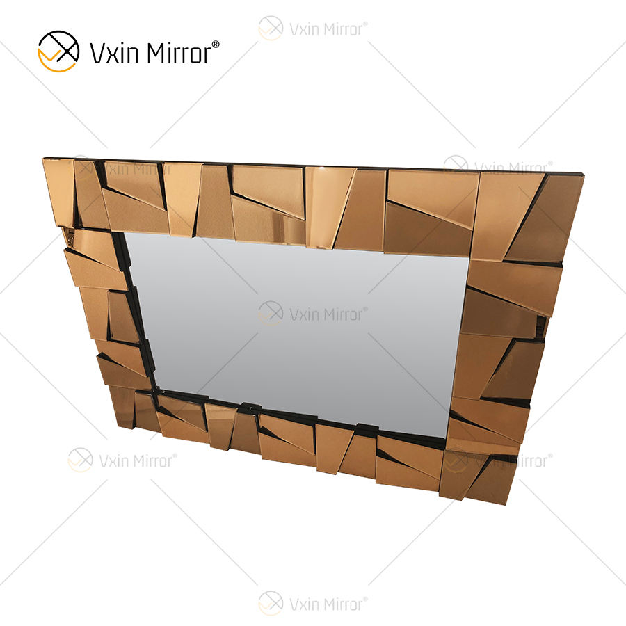 wood mirror wall decor ديكور جدار المرآة الخشبية