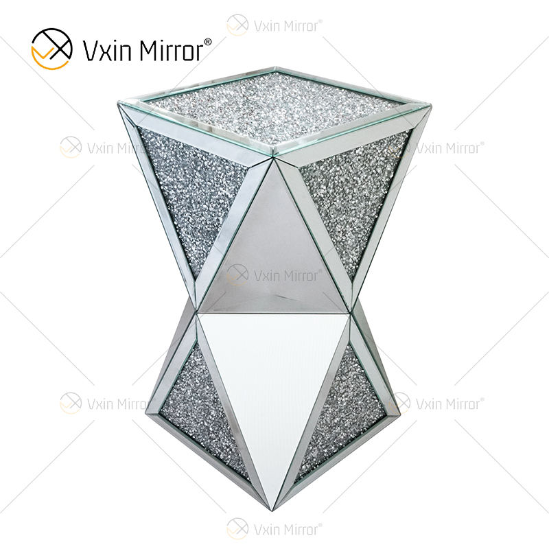round mirrored bedside table mesa de cabeceira espelhada redonda
