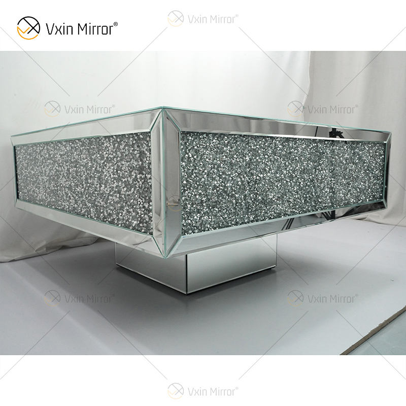 mirrored coffee table and end tables mesa de café con espejo y mesas finales