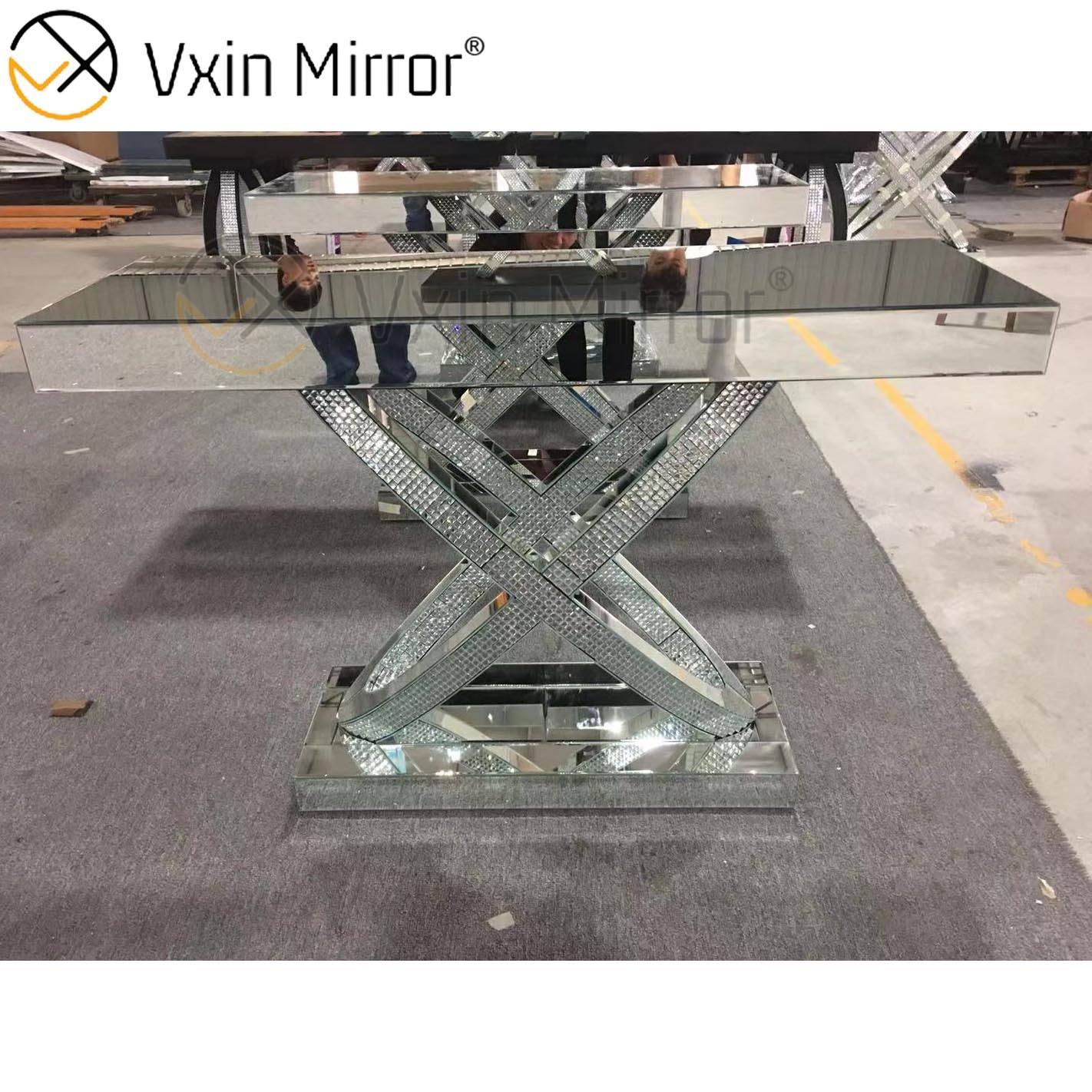 mirrored glass tables طاولات زجاجية عكس