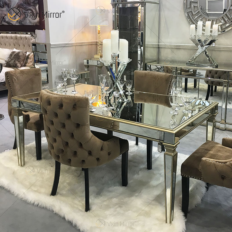 mirrored dining room table Mesa de comedor con espejo