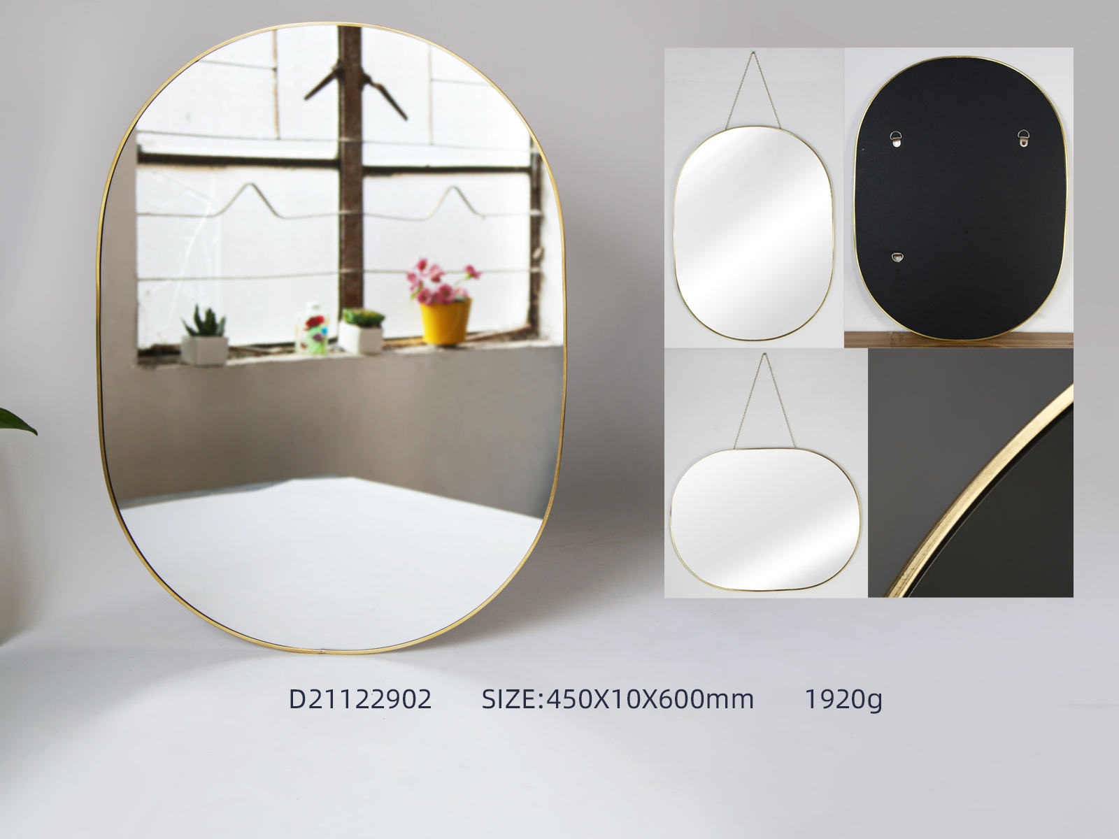 gro&szlig;er silberner Wandspiegel